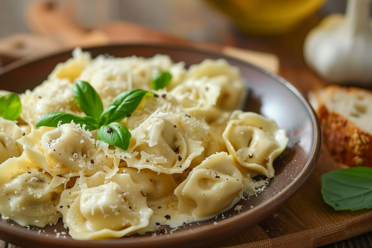 How is cheese tortellini traditionally served