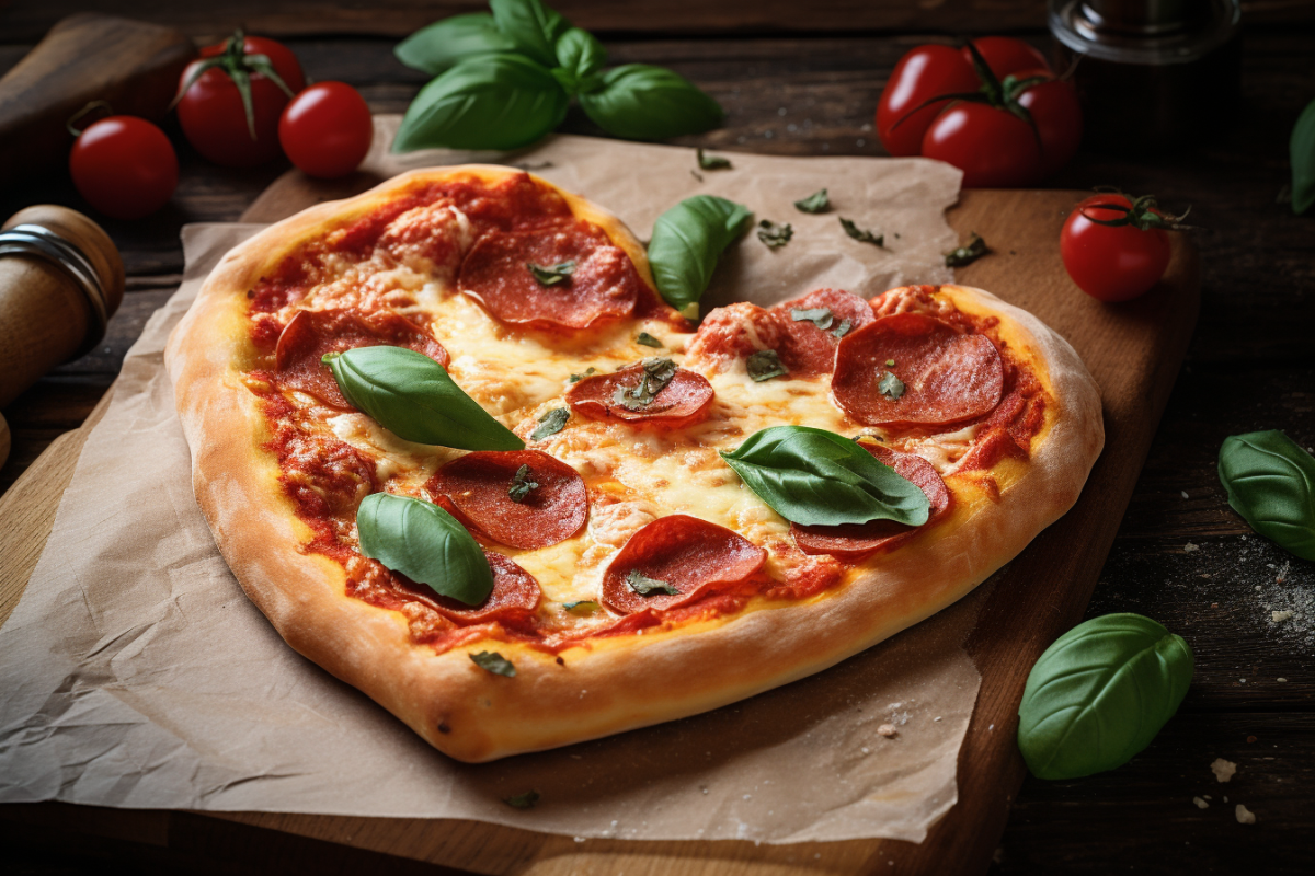 heart shaped pizza