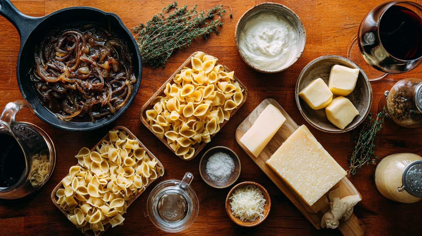 ingredients of French Onion Soup Pasta