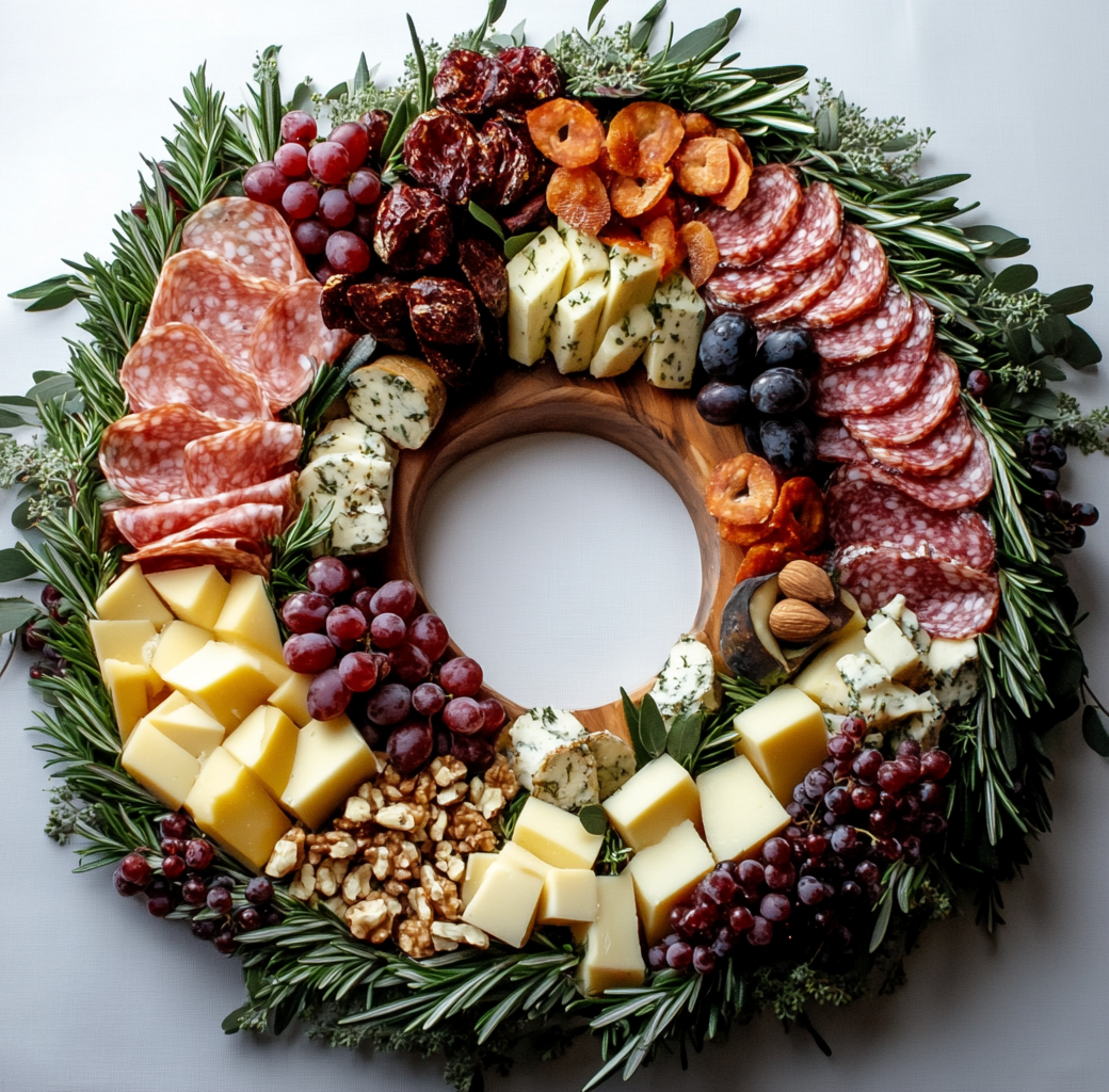 Ultimate Holiday Grazing Wreath Completed