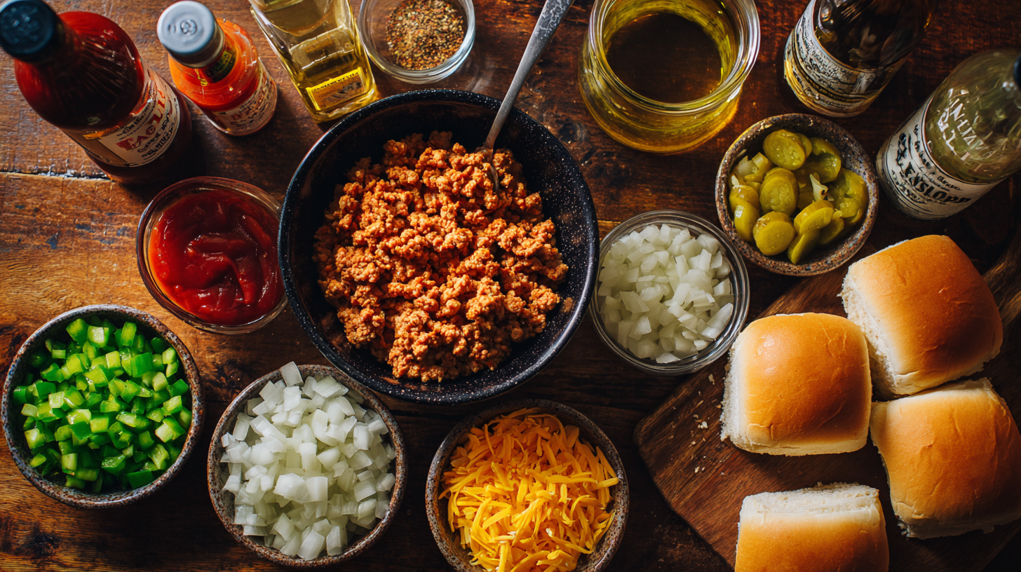 ingredients of Cajun Chicken Sloppy Joes